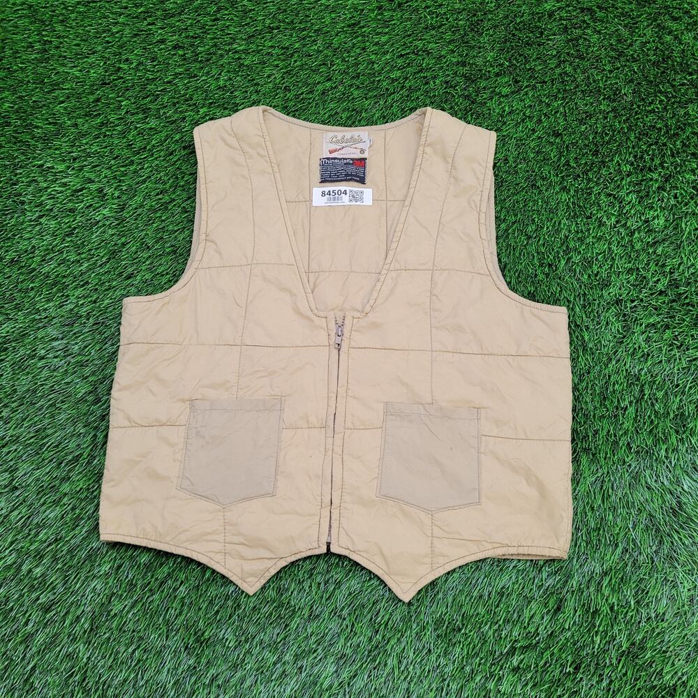 Vintage 90s Cabelas Hunting Zip Vest Large 21x21 Crop